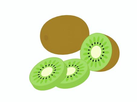 キウイフルーツ キウイ,半分,輪切り,スライス,果物,食べ物,緑,フラット,シンプルのイラスト素材