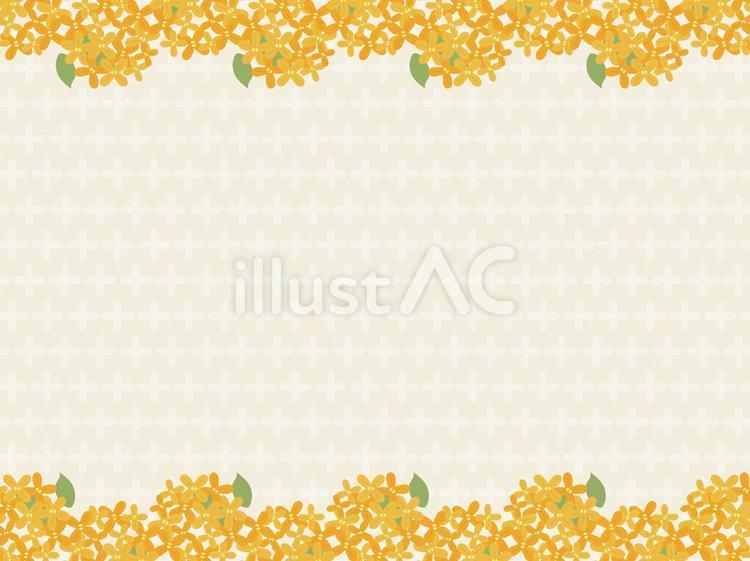 金木犀　フレーム背景3 金木犀,花,植物のイラスト素材