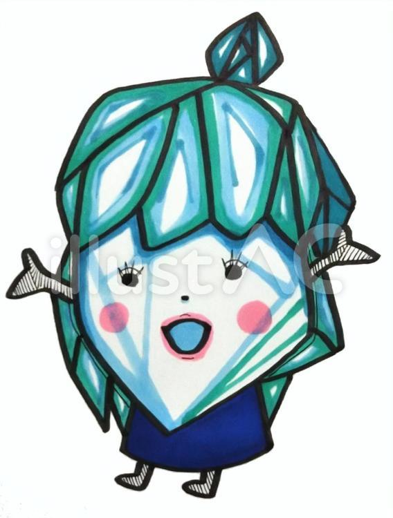 氷の精 氷,笑顔,スマイルのイラスト素材