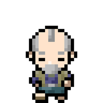 お爺さん（ドット絵） お爺さん,じいさん,おじいちゃん,老人,ドット,絵,ゲーム,ピクセルアート,レトロ,rpgのイラスト素材