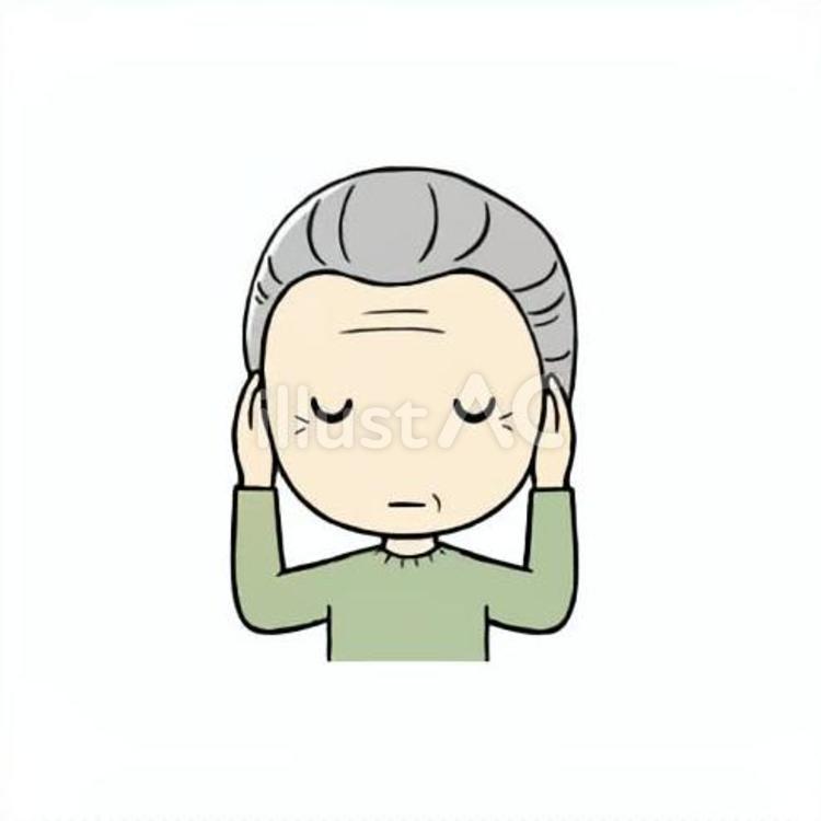 耳をふさぐシニア男性1 耳,ふさぐ,うるさいのイラスト素材