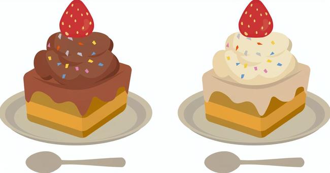 Illustration, cake, strawberry, dessert, JPG and PNG