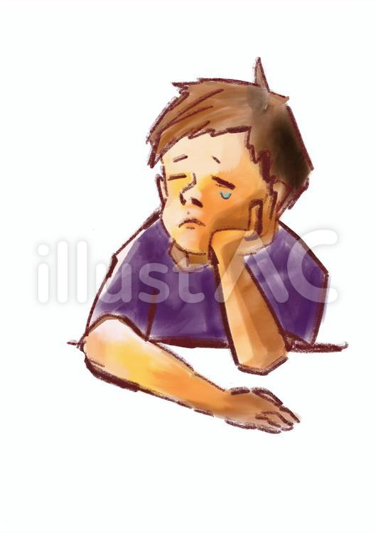 泣いている男性イラスト No 無料イラストなら イラストac
