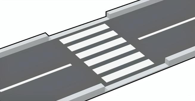 横断歩道 道路,歩道,横断歩道,舗装,アスファルト,白線,3dcg,立体,デフォルメ,背景透過のイラスト素材