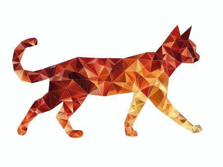 Polygonal illustration of a brown cat, JPG and PNG Polygonal illustration of a brown cat, cat, animal, brown, JPG and PNG