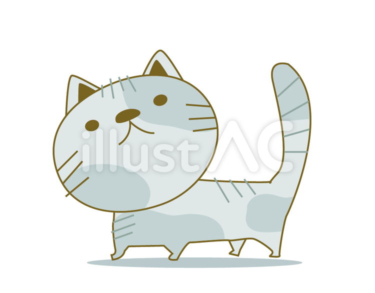 ねこ　まだら銀 ネコ,猫,aiのイラスト素材