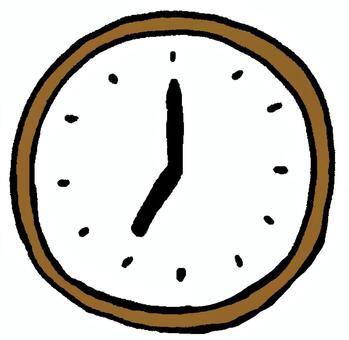 茶色の壁掛け時計 時計,壁掛け,待ち合わせ,学校,会社,時間,アナログ,茶色,スケジュール,7時のイラスト素材