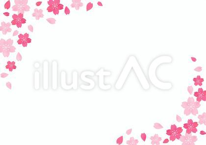 桜の花が美しい春の桜フレーム背景4