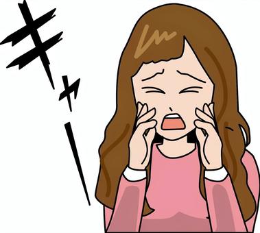 女性の悲鳴 女性の悲鳴 悲鳴,助け,呼ぶ,危険,迫る,声,若い,女性,ロング,スレンダーのイラスト素材