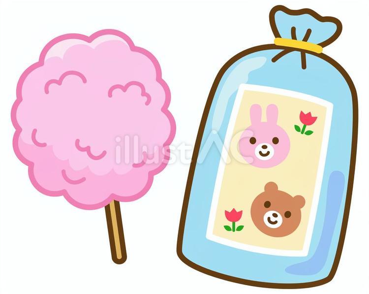 わたあめ わたあめ,綿あめ,綿菓子のイラスト素材