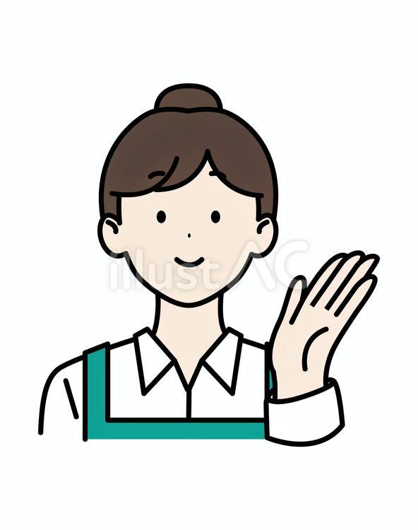 お団子の店員さんこちら 店員,店員さん,女のイラスト素材