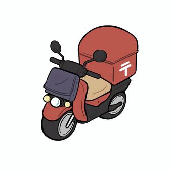 郵便屋さんのバイク 乗り物,バイク,郵便,郵便屋さん,二輪車,配達,職業,仕事,宅配,郵便配達のイラスト素材