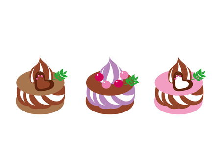 Illustration, macaroon, chocolat, tiny, 