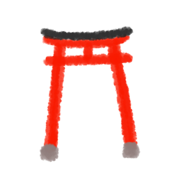 水彩の鳥居 鳥居,神社,日本,門,水彩,手描きのイラスト素材