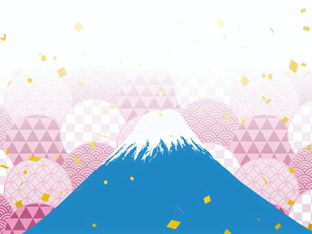 正月和風フレーム年賀状 年賀状,和柄,和風,正月,可愛い,美しい,ベクター,紙吹雪,パーティー,お祝いのイラスト素材