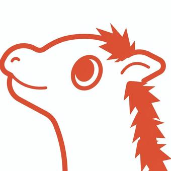 【そのまま使える】紅白の馬 馬,動物,生き物,デフォルメ,顔,横顔,かわいい,十二支,午年,午のイラスト素材