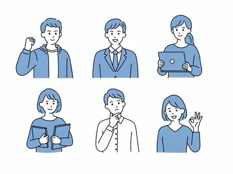 20、30代男女のビジネスパーソン ビジネスパーソン,20代,30代,若手,中堅,男性,女性,ビジネスマン,ol,オフィスのイラスト素材