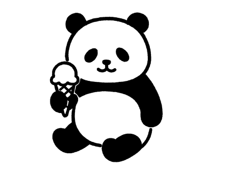 Panda with ice cream, panda, animal, cute, JPG and PNG