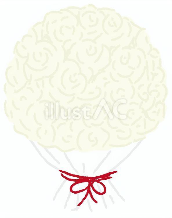 白いバラの花束　小 薔薇,花束,バラのイラスト素材