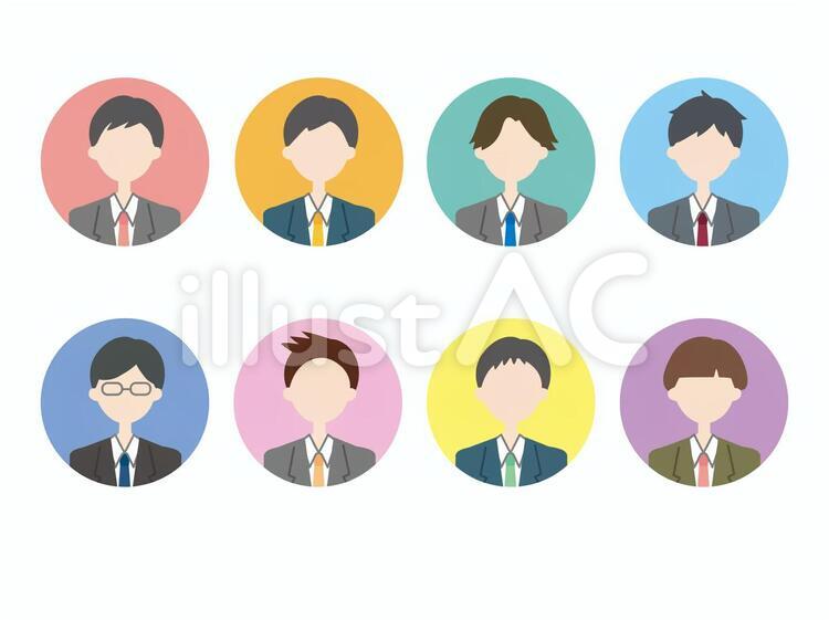 スーツの男性（アイコン版） 男性,アイコン,スーツのイラスト素材