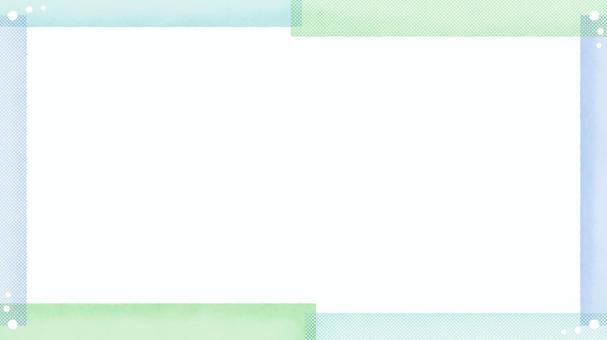 水彩フレーム/カラフルバー&ドット・4 水彩フレーム/カラフルバー&ドット・4 水彩,背景,フレーム,横長,淡い,ナチュラル,枠,にじみ,シンプル,壁紙のイラスト素材