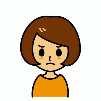 若い女性　怒り顔 怒り顔,女性,不満,若い,主婦,顔,若者,ボブ,20代,30代のイラスト素材