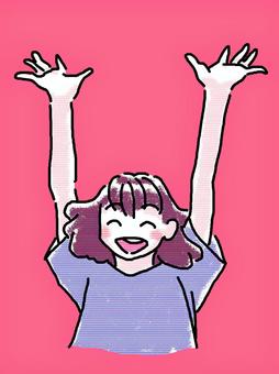 "Joy" girl of emotions, JPG and PNG "Joy" girl of emotions, girl, hand drawn, pw, JPG and PNG