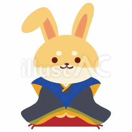 着物を着たウサギ