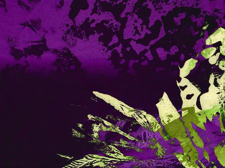 紫・緑・黒の鮮やかな手描き和風抽象背景 和風,紫,緑,黒,ベージュ,黄色,鮮やか,華やか,ビビッド,目立つのイラスト素材