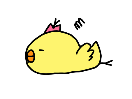 ぐったりひよこ ぐったりひよこ ひよこ,可愛い,動物,挿絵,ゆるい,手描き,ぐったり,つかれたのイラスト素材