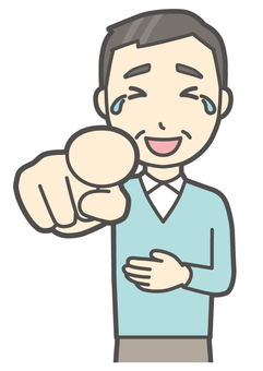 ニット中年男性-146-バスト  ニット中年男性-146-バスト 指さす,おじさん,男性,中年,お父さん,パパ,シニア,ミドルエイジ,人物,かわいいのイラスト素材