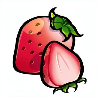 ポップでかわいいイチゴ イチゴ,苺,ストロベリー,果物,フルーツ,食材,食品,食べ物,イラスト,手描き風のイラスト素材