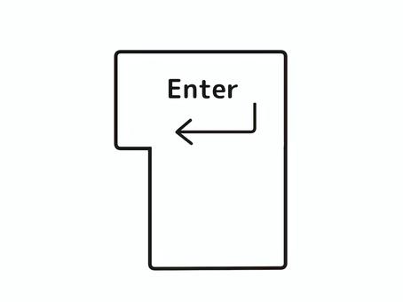 白いエンターキーのイラスト エンターキー,ボタン,アイコン,キーボード,矢印,パーツのイラスト素材