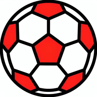 赤のサッカーボールです。