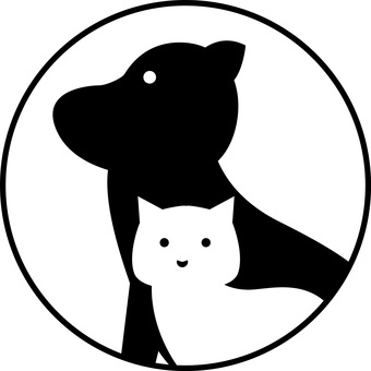 犬・猫アイコン 犬・猫アイコン 犬,猫,ペット,動物,重なる,かわいい,デフォルメ,アイコンのイラスト素材