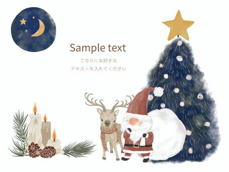 サンタとトナカイのクリスマスカード サンタクロース,サンタ,クリスマスのイラスト素材