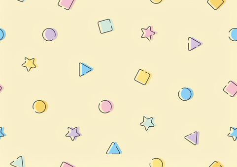 可愛い図形とポップな背景素材 円,四角形,三角形,星,図形,ポップ,カラフル,シームレス,背景のイラスト素材