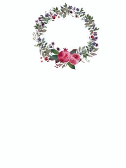 水彩いちじくのリースフレーム フレーム,リース,手描き,水彩,いちじく,フルーツ,飾り,花,果物,植物のイラスト素材