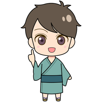 Illustration, male, boy, yukata, 