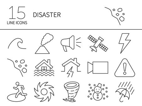 Disaster icon set, disaster, alarm, tsunami, JPG and PNG