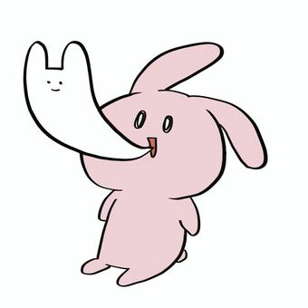 うさぎ(たましい) ウサギ,動物,アニマル,かわいい,可愛い,癒し,シンプル,生き物,マスコット,キャラクターのイラスト素材