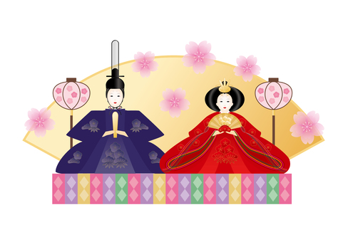 Illustration, Illustration, hinamatsuri, hina matsuri, set,