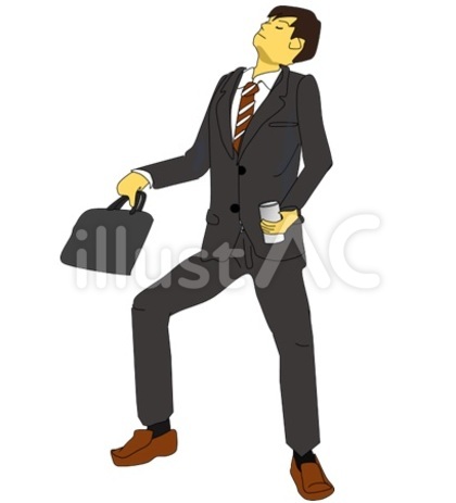 眠りに落ちる会社員