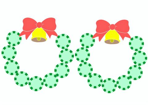 シール遊びリース クリスマス,リース,シール台紙,ポストカード,ポイントカード,丸,制作,保育,子供,シール遊びのイラスト素材