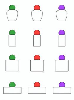 丸い蓋のついた容器セット2 容器,蓋,白,保存,密閉,ボトル,プラスチック,無地,薬,シンプルのイラスト素材
