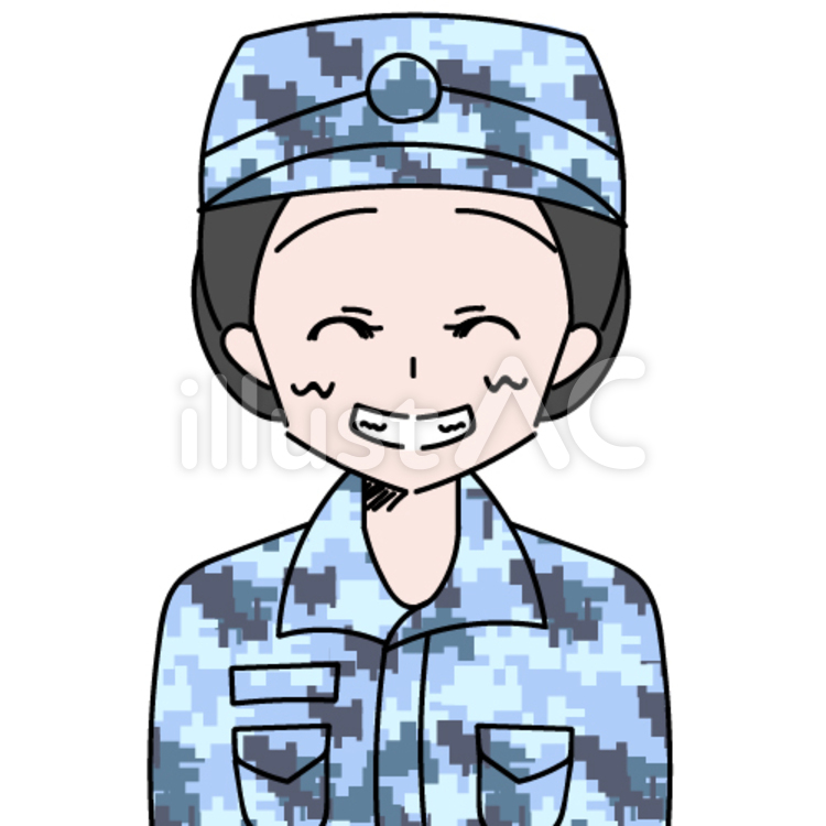 海上自衛隊　にこにこ 海上自衛隊,自衛隊,自衛官のイラスト素材