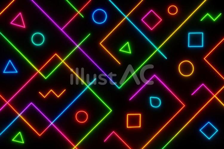 ネオン　ゲーミング　背景　幾何学　図形 三角,幾何学,模様のイラスト素材