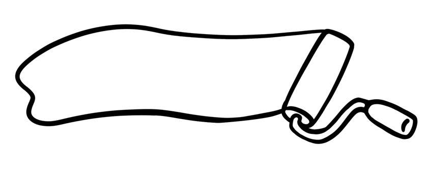 タイトルフレーム風ペイントローラー 線画 タイトルフレーム風ペイントローラー 線画 ペイントローラー,ペイント,ローラー,ミニ,フレーム,タイトル,見出し,飾り,スペース,書き込みのイラスト素材