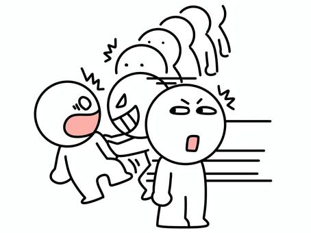 押しのけて割り込む棒人間 押しのけて割り込む棒人間 割り込み,棒人間,行列,並ぶ,不正,迷惑,力づく,厚かましい,割り込む,ビックリのイラスト素材
