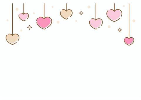 バレンタイン背景、ハートのオーナメント5 バレンタイン,ハート,背景,フレーム,キラキラ,飾り,シンプル,枠,飾り枠,手描きのイラスト素材